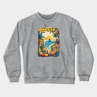 Vintage Travel Brazil Design Crewneck Sweatshirt